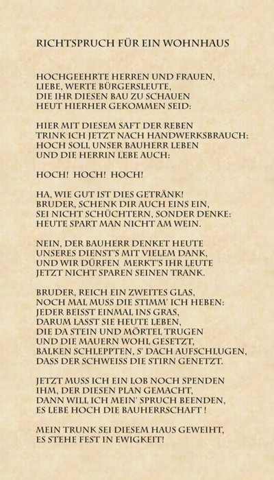 Richtspruch auf einer Baustelle